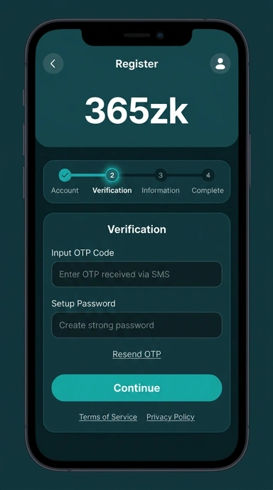 Tampilan halaman daftar 365zk