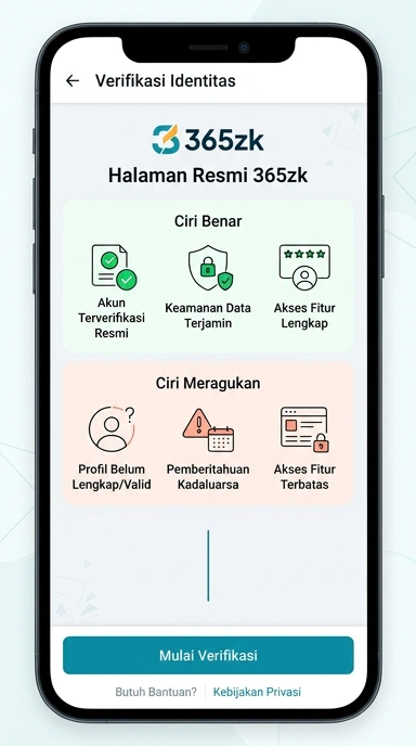 Tampilan kanal resmi 365zk