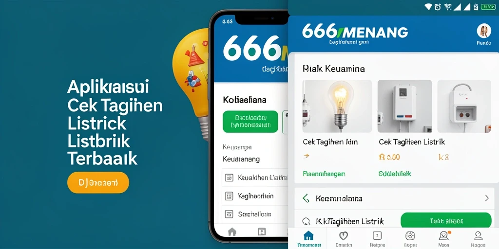 Antarmuka aplikasi 666MENANG untuk cek tagihan listrik yang efisien.