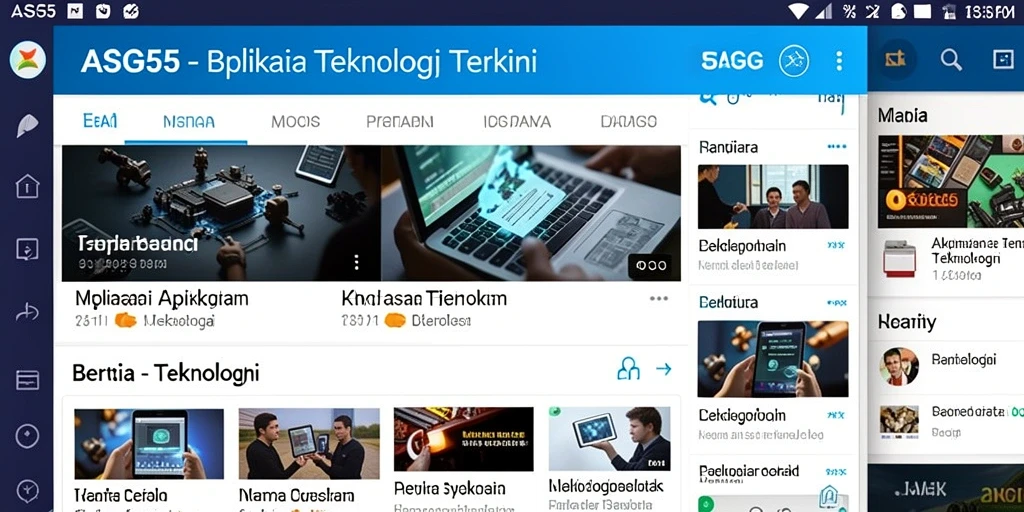 Tampilan antarmuka utama ASG55 dengan fitur teknologi.