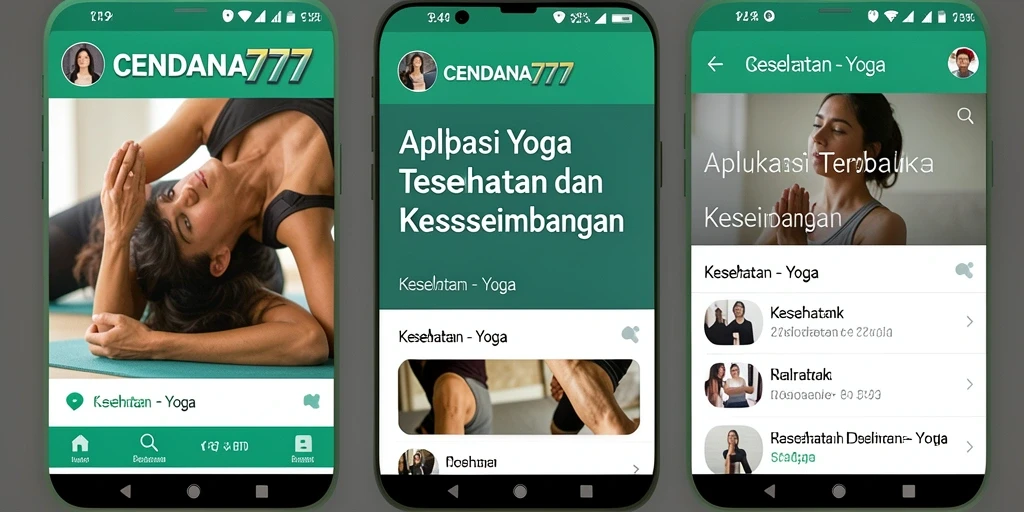 Tampilan antarmuka CENDANA777 dengan fitur latihan Yoga yang user-friendly.