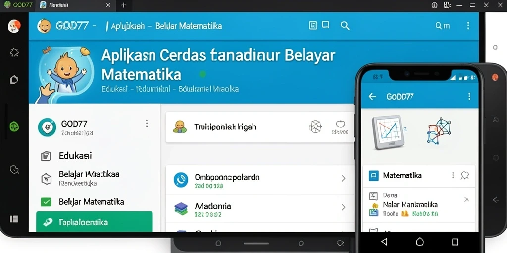 Tampilan antarmuka aplikasi GOD77 yang interaktif dan menarik untuk belajar matematika.