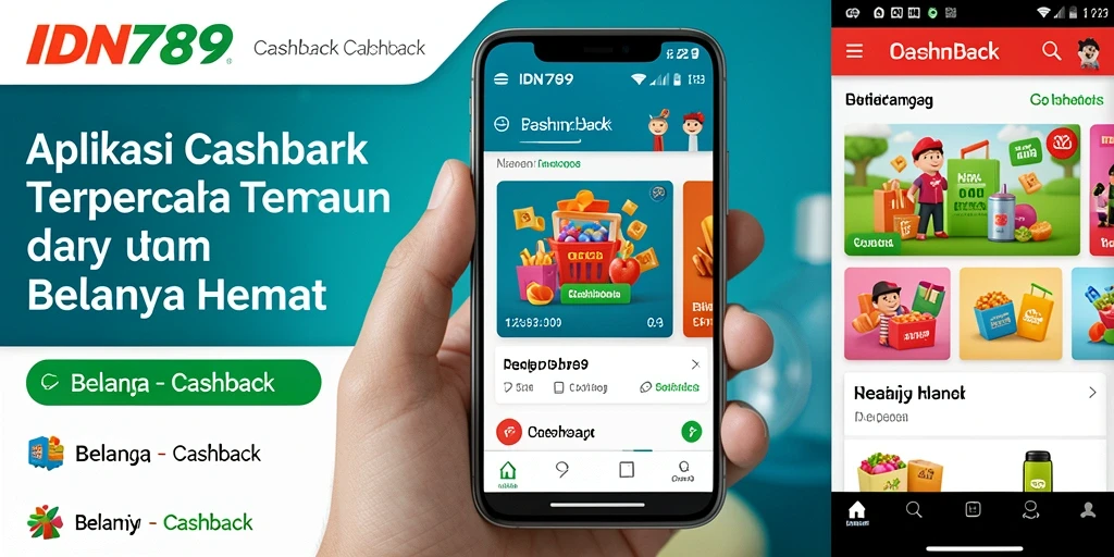 Antarmuka aplikasi IDN789 yang memudahkan pengguna untuk belanja Cashback.