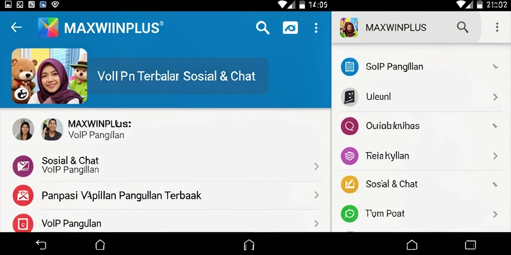 Tampilan antarmuka aplikasi <strong>MAXWINPLUS</strong> saat melakukan panggilan VoIP.
